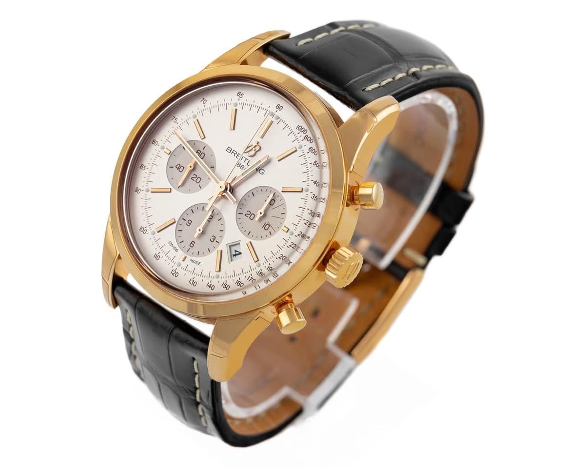 Breitling Transocean Chronograph18k Gold 43mm Ref. Rb0152 Full Set Unworn Stickered