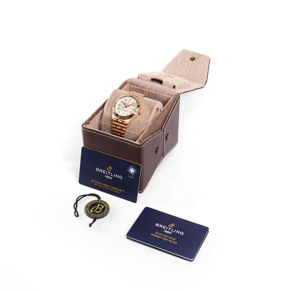 Breitling Chronomat 36 Automatic 36 MM Rose Gold Silver Dial NEW