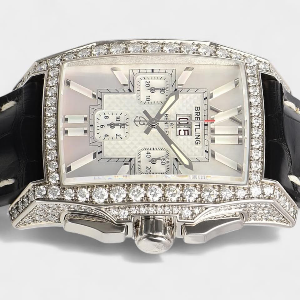 Breitling Bentley Flying BChronograph Limited 50 Diamond / White gold / 57.3x38.5 mm / Papers J4436563/A650