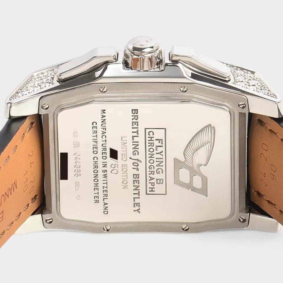 Breitling Bentley Flying BChronograph Limited 50 Diamond / White gold / 57.3x38.5 mm / Papers J4436563/A650