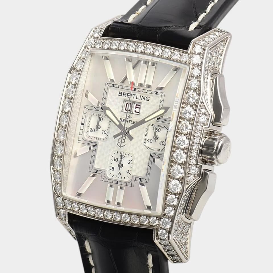 Breitling Bentley Flying BChronograph Limited 50 Diamond / White gold / 57.3x38.5 mm / Papers J4436563/A650