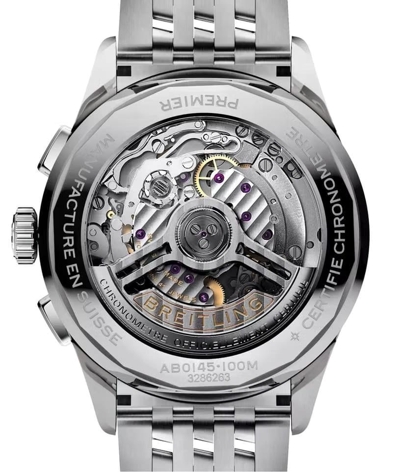 Breitling Premier B01 Chronograph 42mm Cream Dial Stainless Steel Men's Watch AB0145211 G1 A1 Complete Full Set