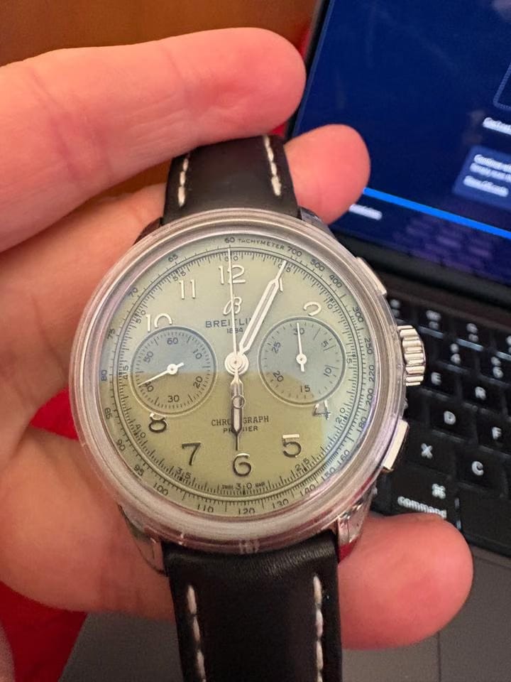 Breitling Premier B09 Chronograph 2022 Mint condition with stickers free second orig. strap