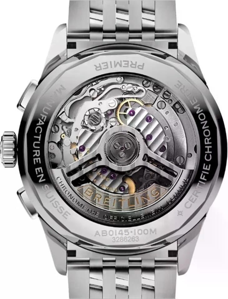 Breitling Premier B01 Green Dial Chronograph Stainless Steel 42mm Men's Watch AB0145371 L1 A1 Complete Full Set