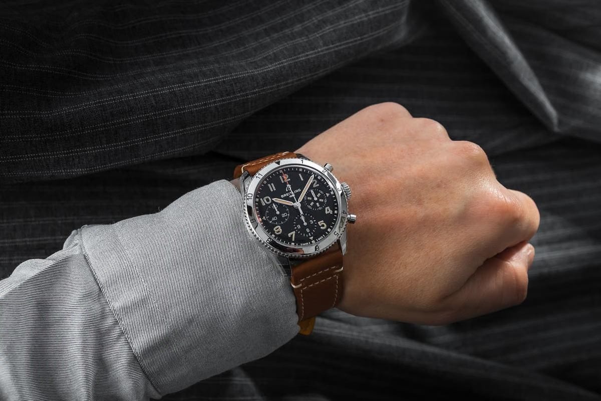 Breitling Avi Chronograph 42 Black Dial A23380 Cosc 42mm - New _ Full Set