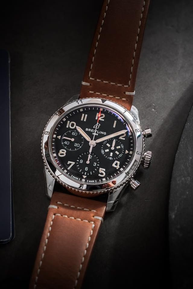 Breitling Avi Chronograph 42 Black Dial A23380 Cosc 42mm - New _ Full Set