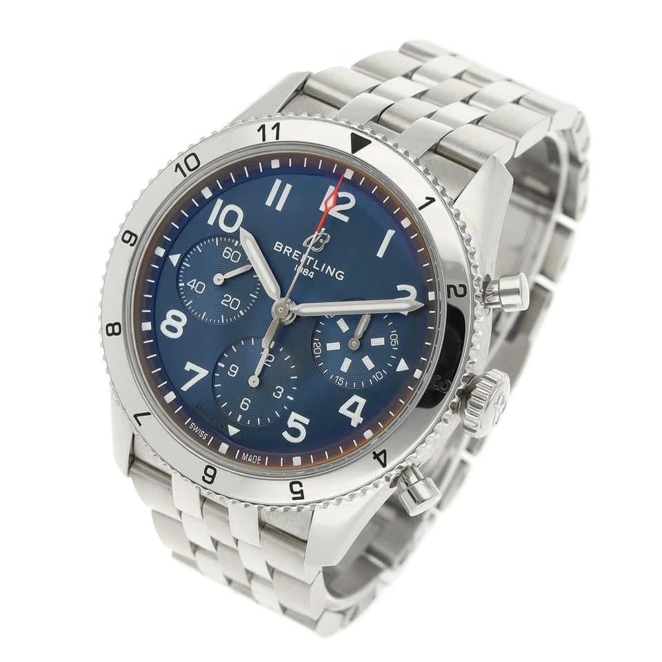 Breitling Classic AVI Chronograph 42 Blue A23380 Box & Papiere UNWORN