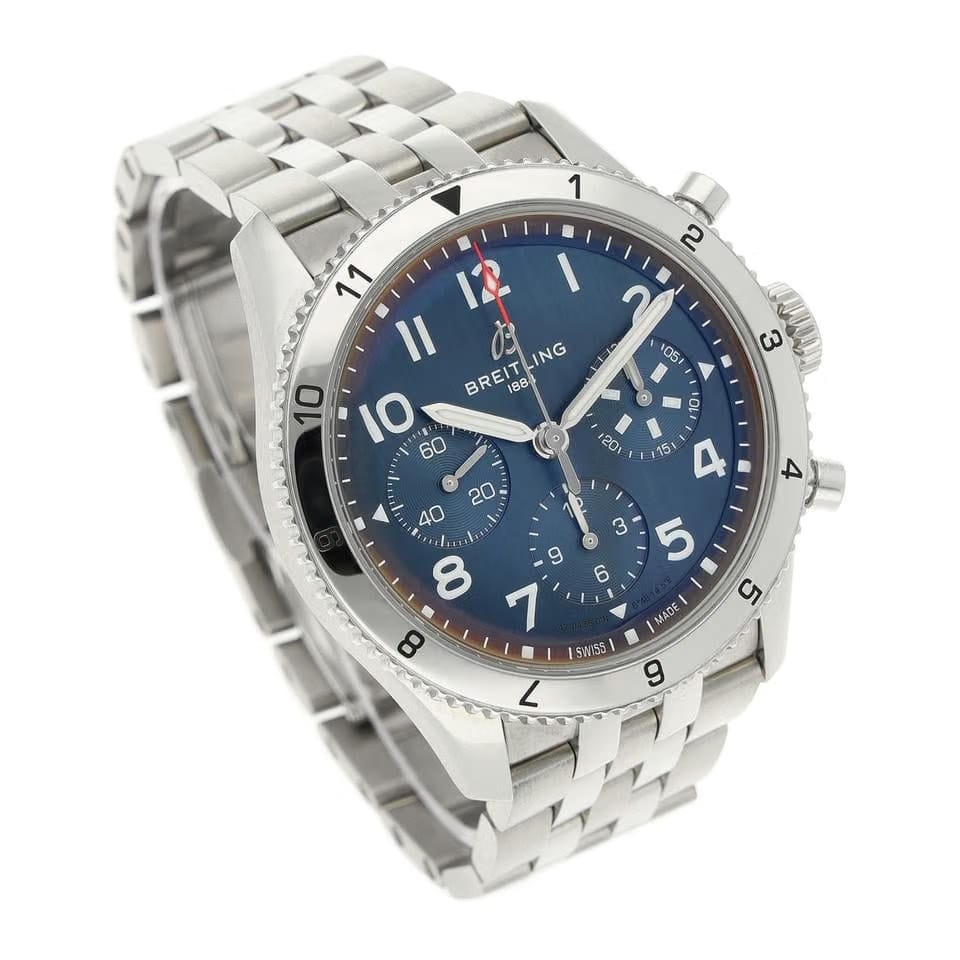 Breitling Classic AVI Chronograph 42 Blue A23380 Box & Papiere UNWORN