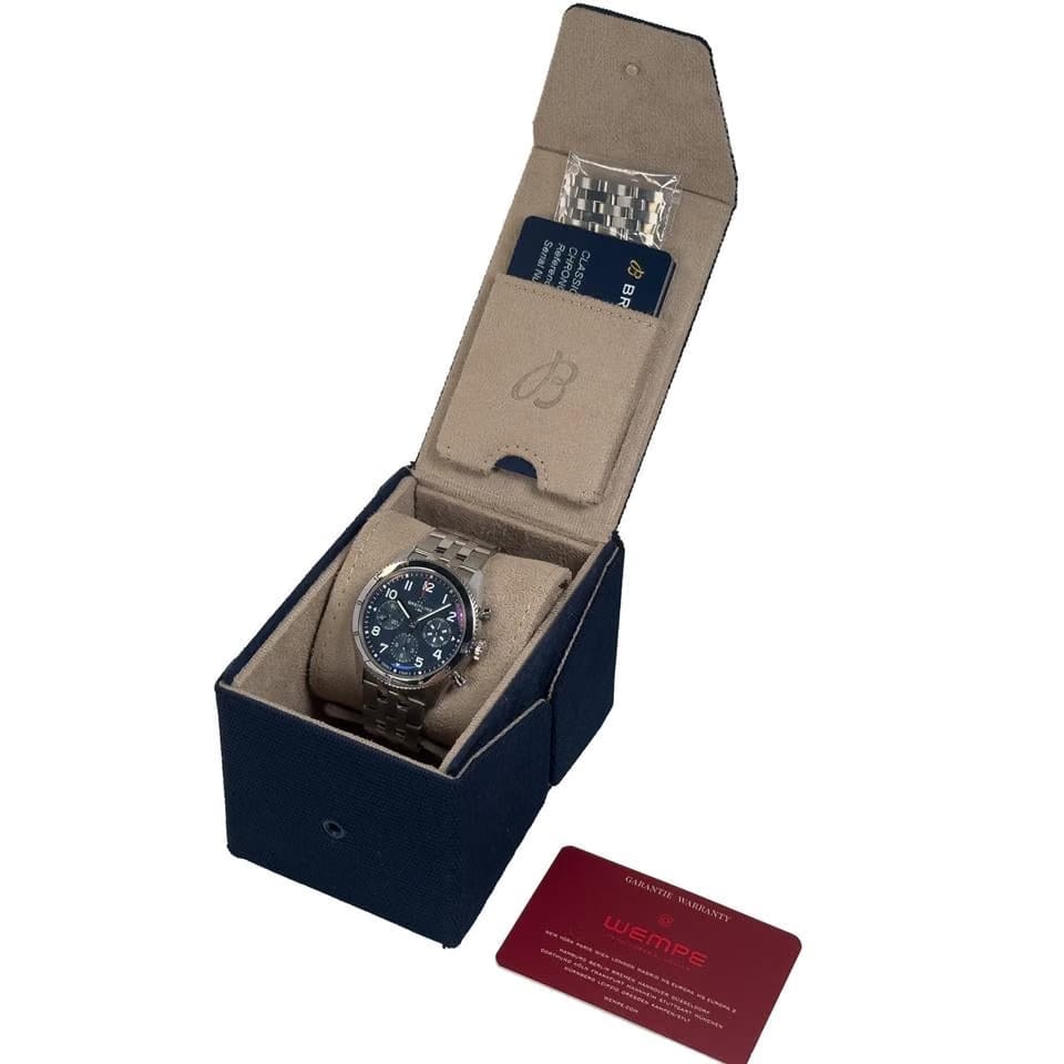 Breitling Classic AVI Chronograph 42 Blue A23380 Box & Papiere UNWORN