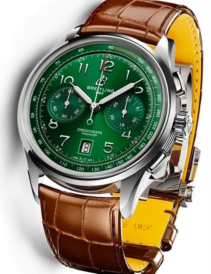 Breitling Premier B01 Chronograph Green Dial AB0145371 L1 P1 NEW UNWORN