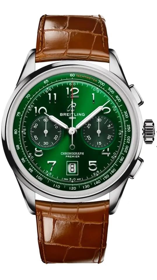 Breitling Premier B01 Chronograph Green Dial AB0145371 L1 P1 NEW UNWORN
