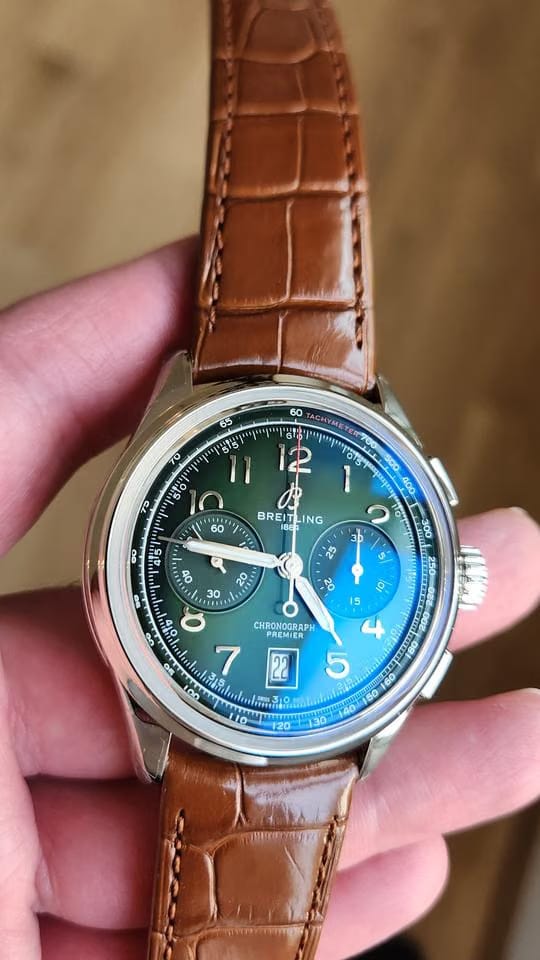 Breitling Premier B01 Chronograph Green Dial AB0145371 L1 P1 NEW UNWORN