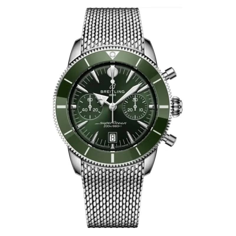 Breitling Superocean Heritage B01 Chronograph 42 Green Dial Steel Men's Watch AB0156361 L1 A1 Full set