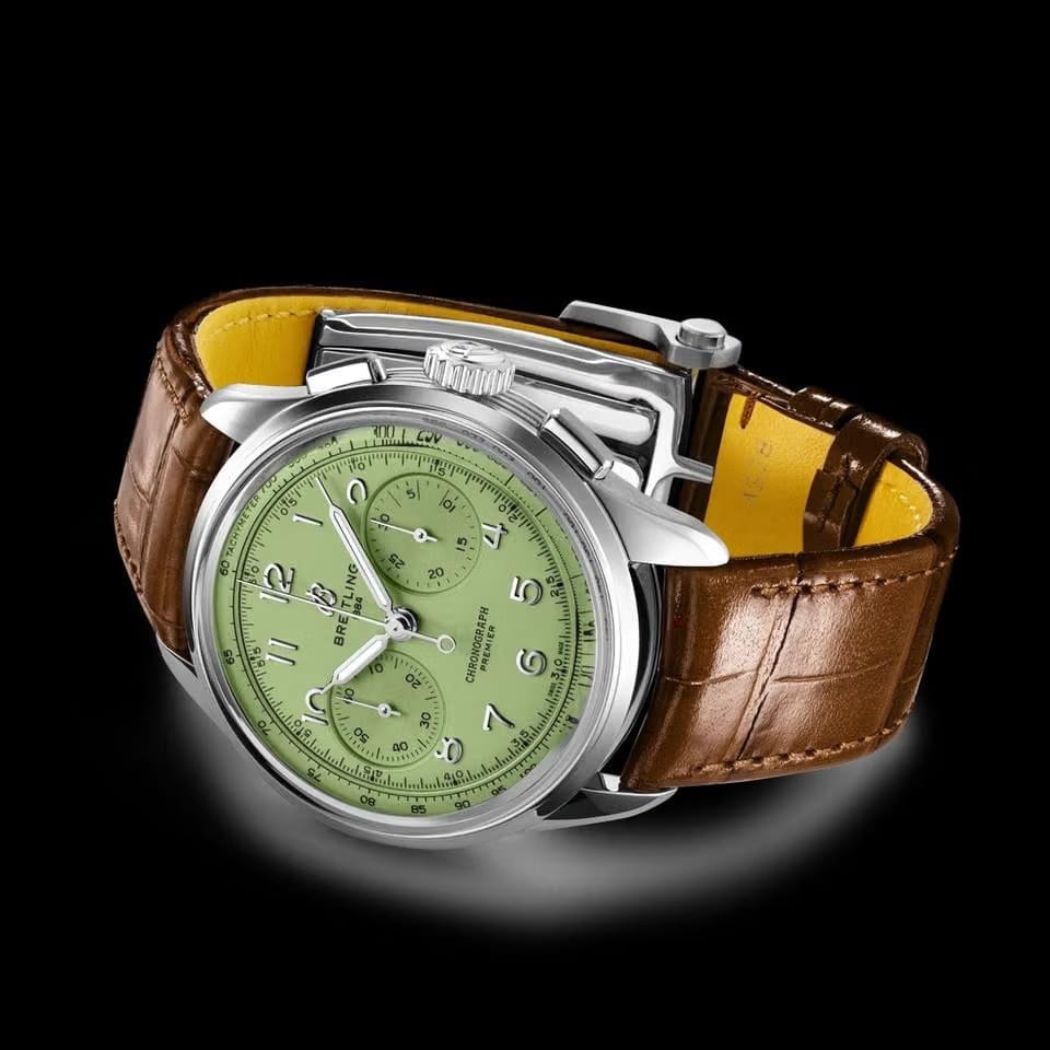 Breitling Premier B09 Chronograph Mint Green Dial Fullset New