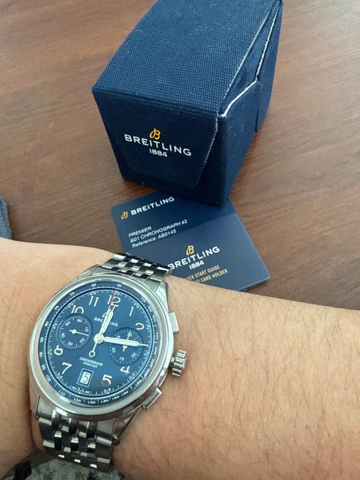 Breitling Premier LNIB Breitling Premier B01 Blue 42mm Full Set