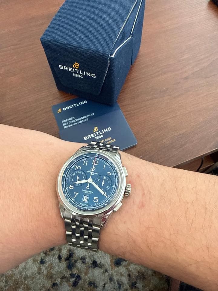 Breitling Premier LNIB Breitling Premier B01 Blue 42mm Full Set