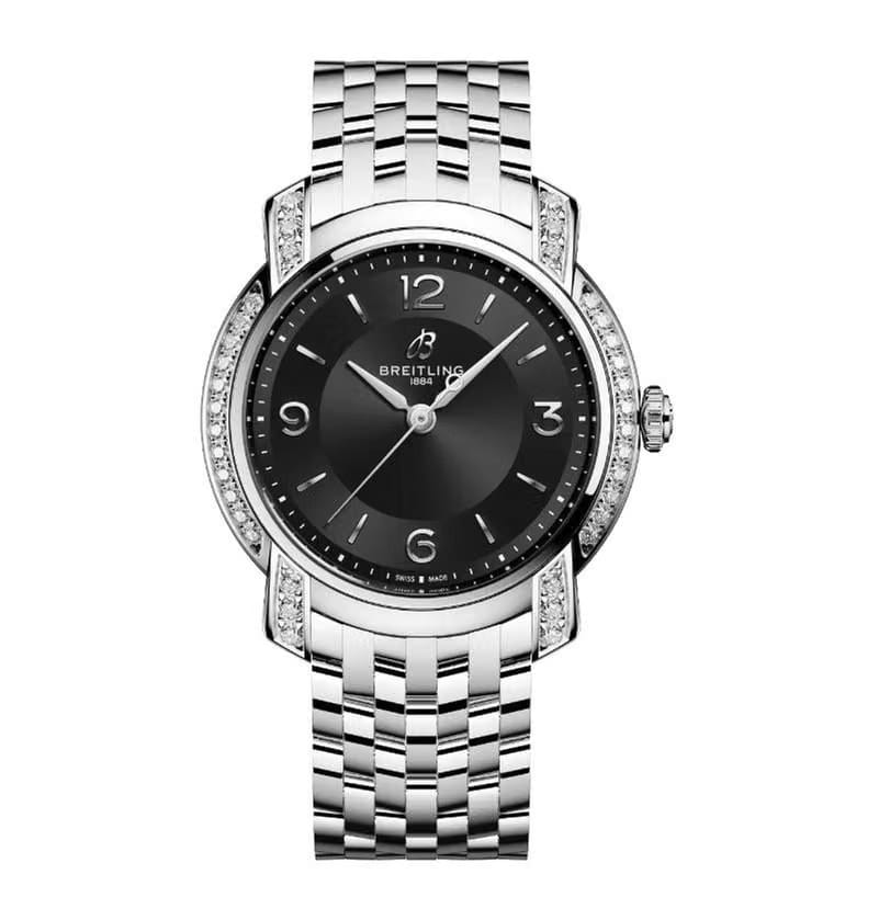 Breitling Lady Premier Diamonds Quartz 32mm Black Dial NEW UNWORN FULL SET A77330671 B1 A1
