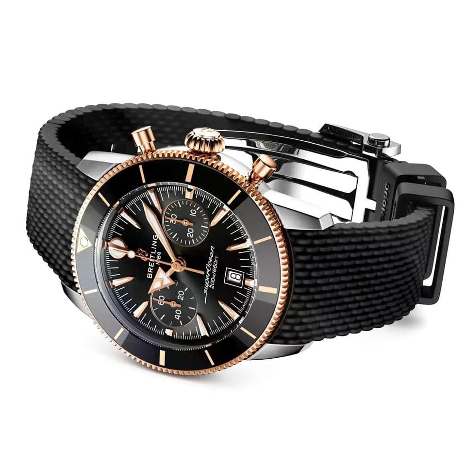 Breitling Ocean Culture Series B01 Chronograph Watch 42mm UB0156 H11 B1 S1 Red Gold / Blk bezel