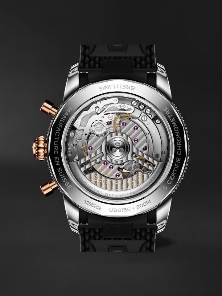 Breitling Ocean Culture Series B01 Chronograph Watch 42mm UB0156 H11 B1 S1 Red Gold / Blk bezel