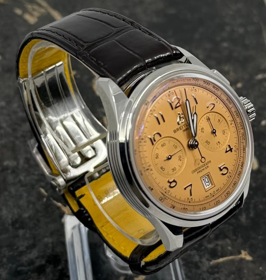 Breitling New 2026 - Premier B01 Chronograph 42mm - Salmon Dial - Leather