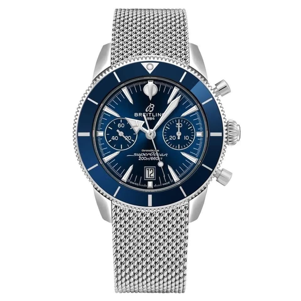 Breitling Superocean Heritage B01 Chronograph 42mm Blue Dial Watch AB0156161 C1 A1