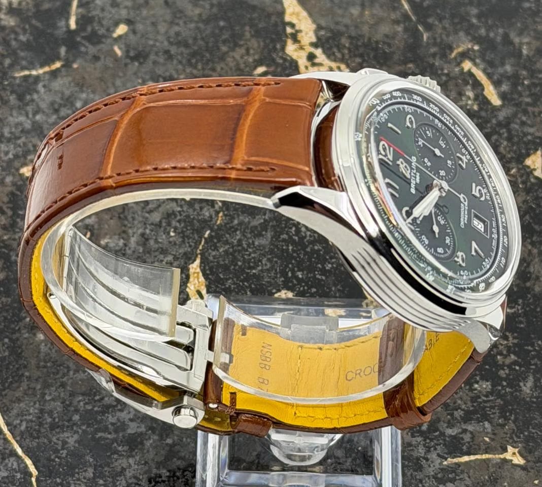 Breitling New 2026 - Premier B01 Chronograph 42mm - Green Dial - Leather