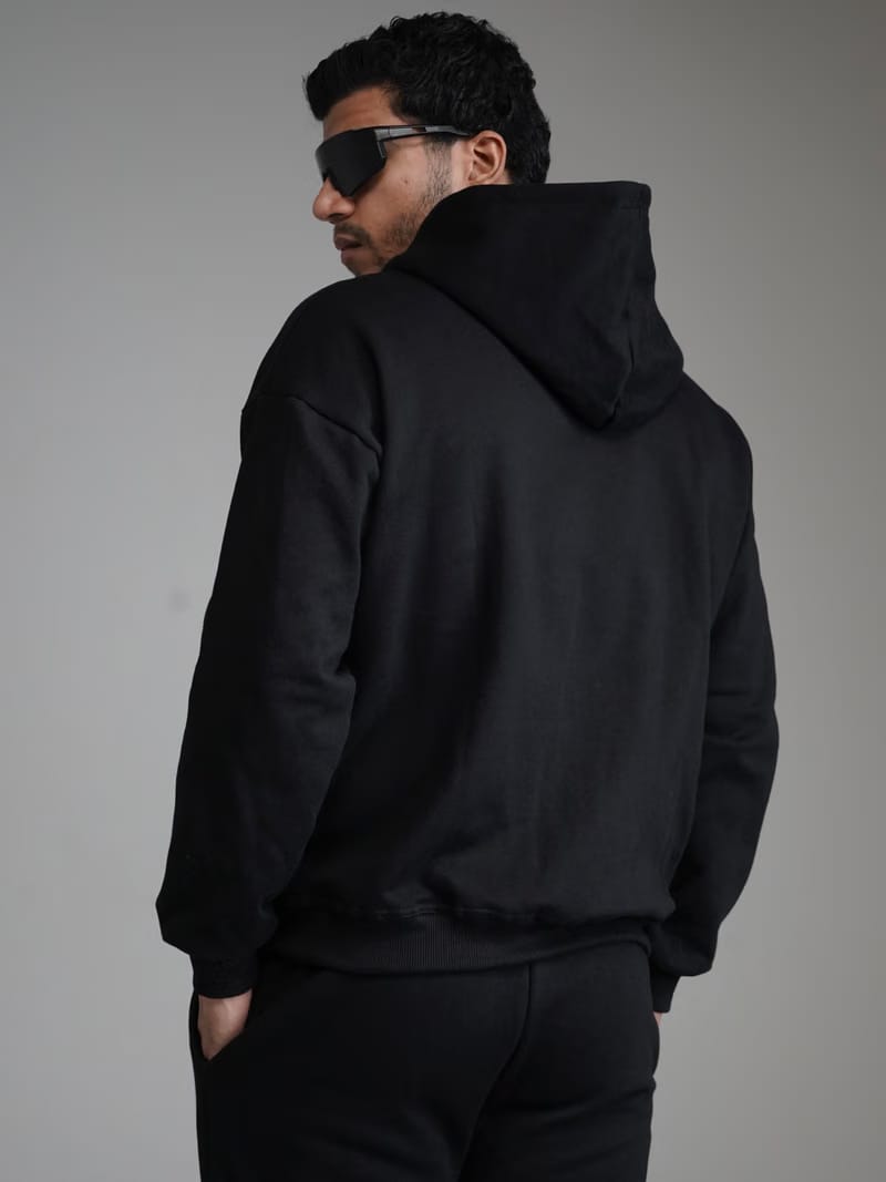 ZIPPER HOODIE - BLACK