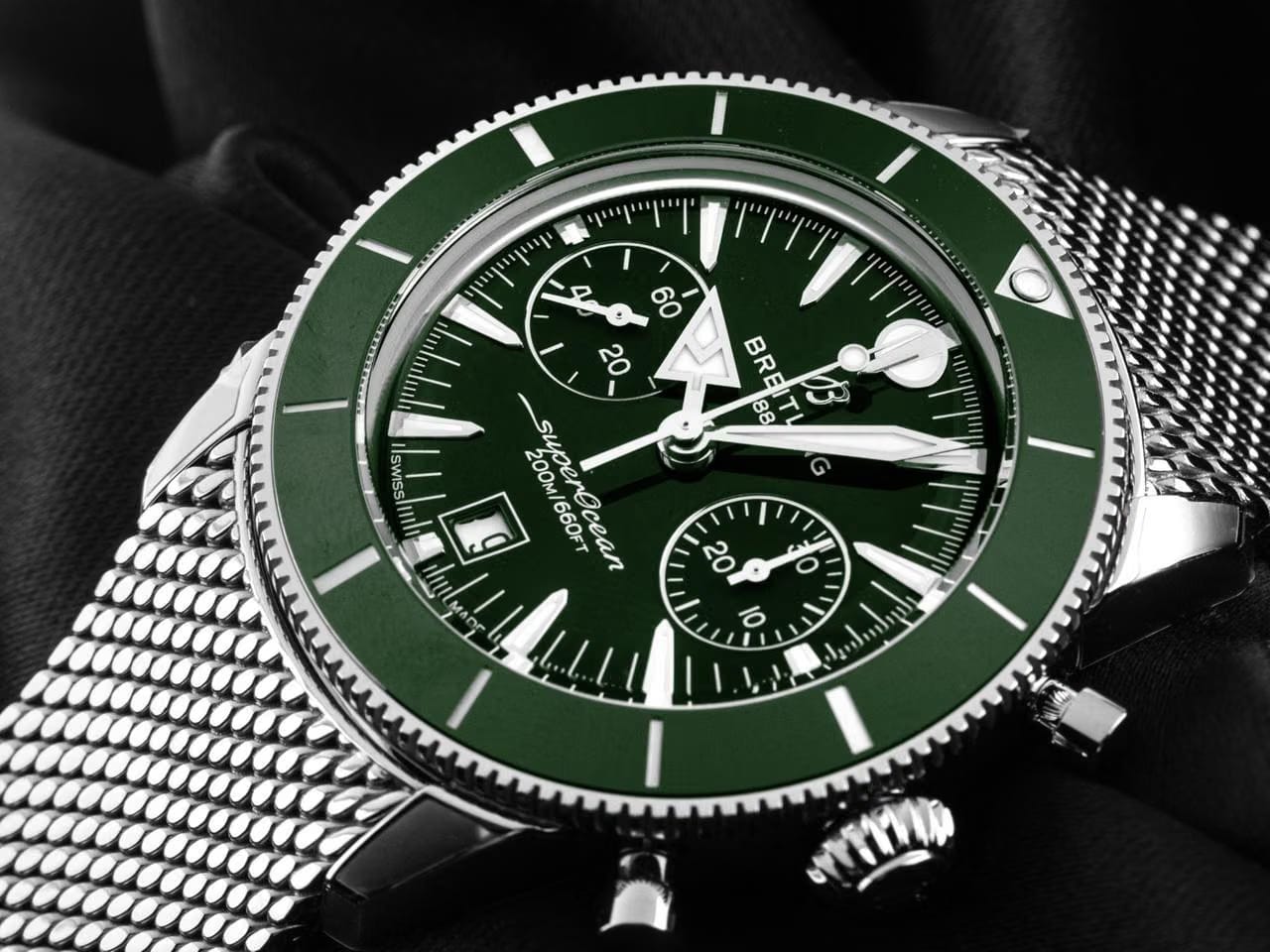 Breitling Superocean Héritage B01 Ref.AB0156361 L1 A1 2025 Full Set Ungetragen Superocean Héritage B01 Chronograph 42 Green Dial