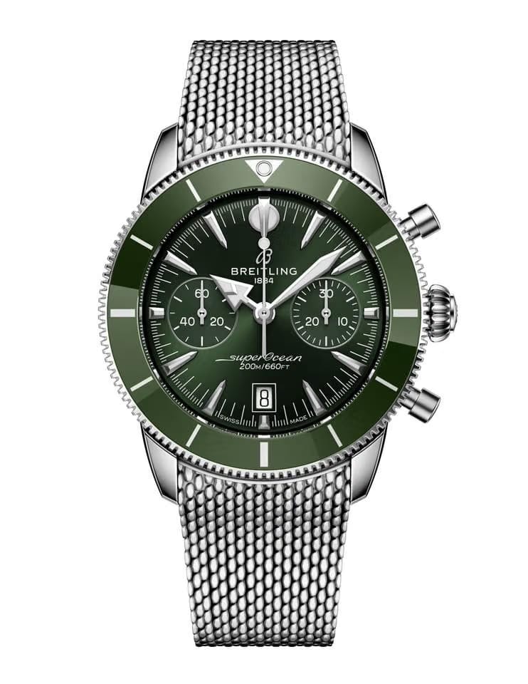 Breitling Superocean Heritage B01 Chronograph 42 - Grün Full Set Full Warranty