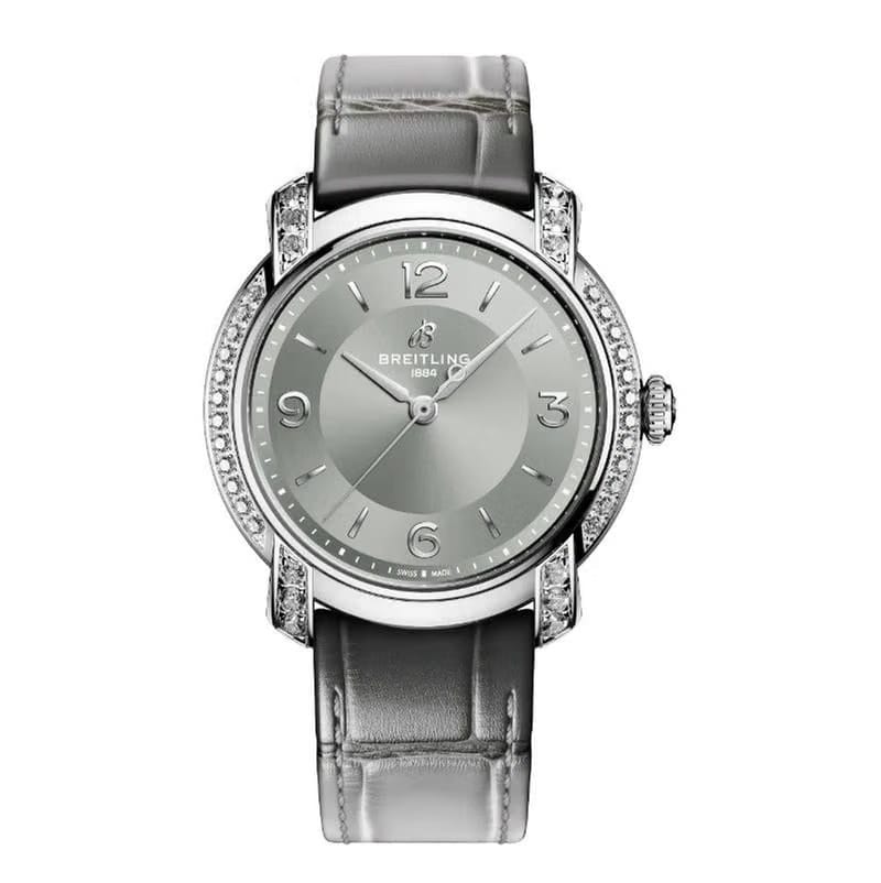Breitling Lady Premier Diamonds Automatic 36mm Grey NEW UNWORN FULL SET A10310671 M1 P1
