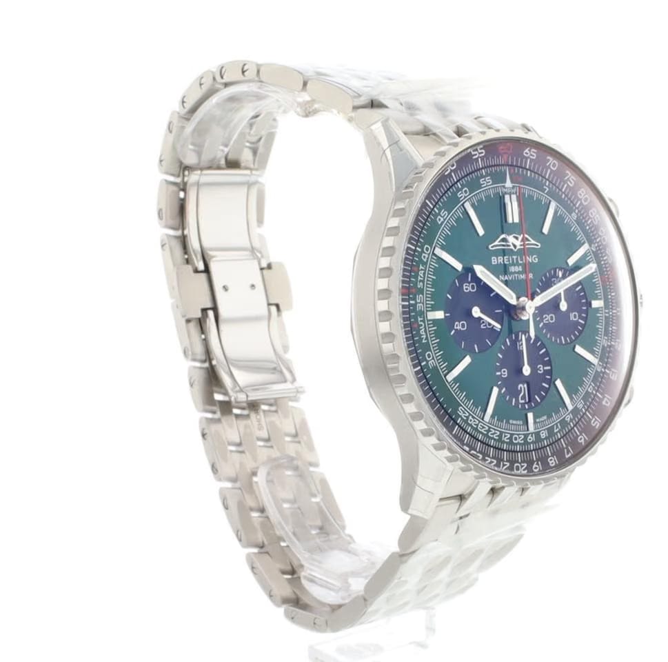 Breitling Navitimer Chronograph Automatic 46 Steel Green Dial NEW 2025