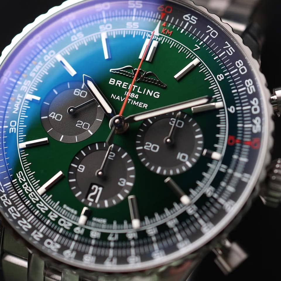 Breitling Navitimer Chronograph Automatic 46 Steel Green Dial NEW 2025