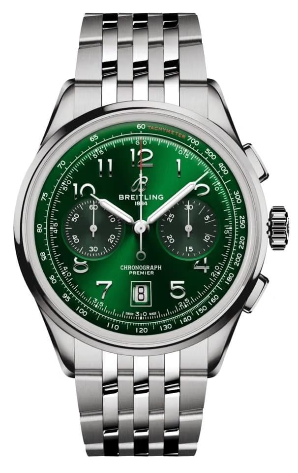 Breitling Premier B01 Chronograph Green Dial AB0145371 L1 A1 NEW UNWORN