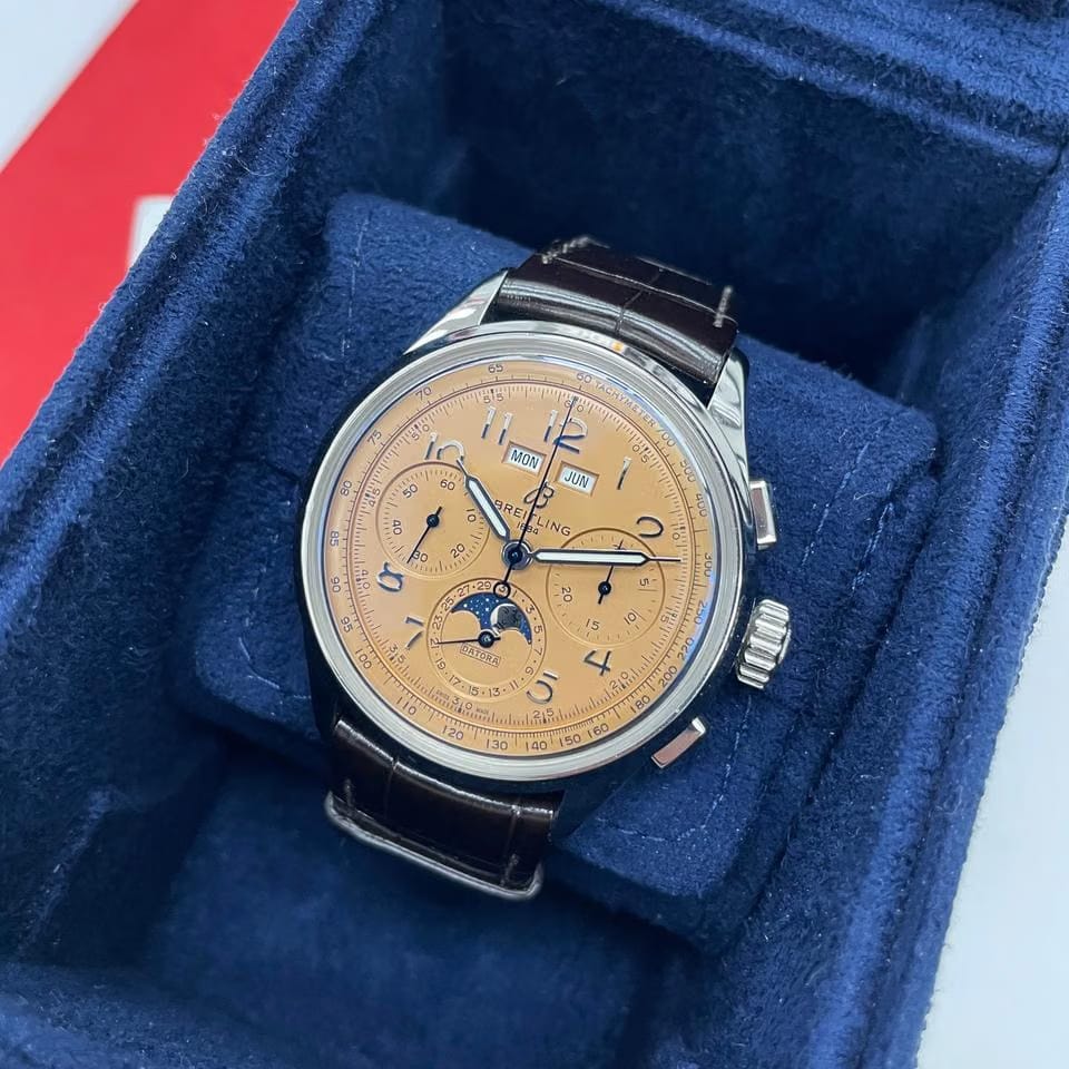 Breitling UNWORN Premier B52 Datora AB2510201 K1 P1 Chronograph Stainless Steel 42mm Brown Leather Full Set Complete Box & Papers