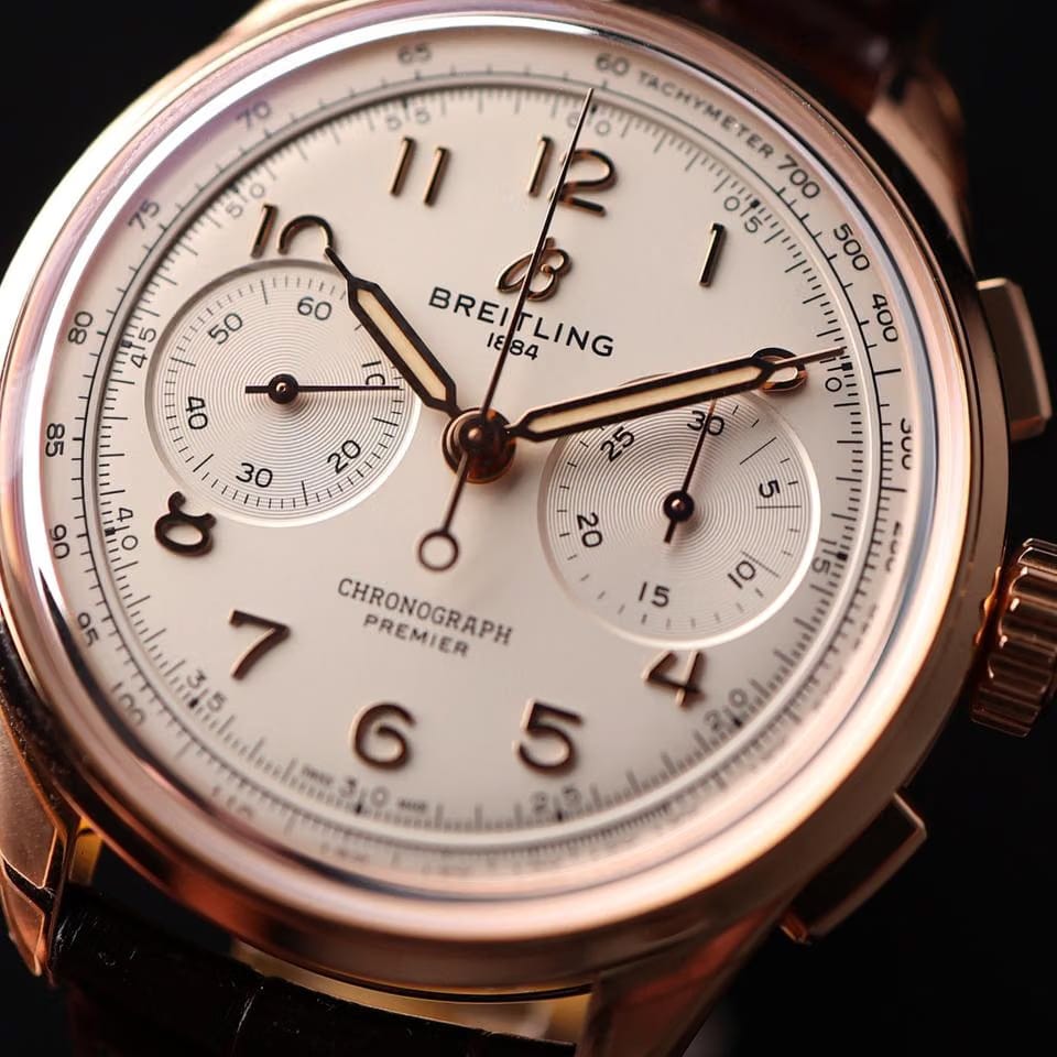 Breitling Premier B09 Chronograph 40 Rose Gold White Dial