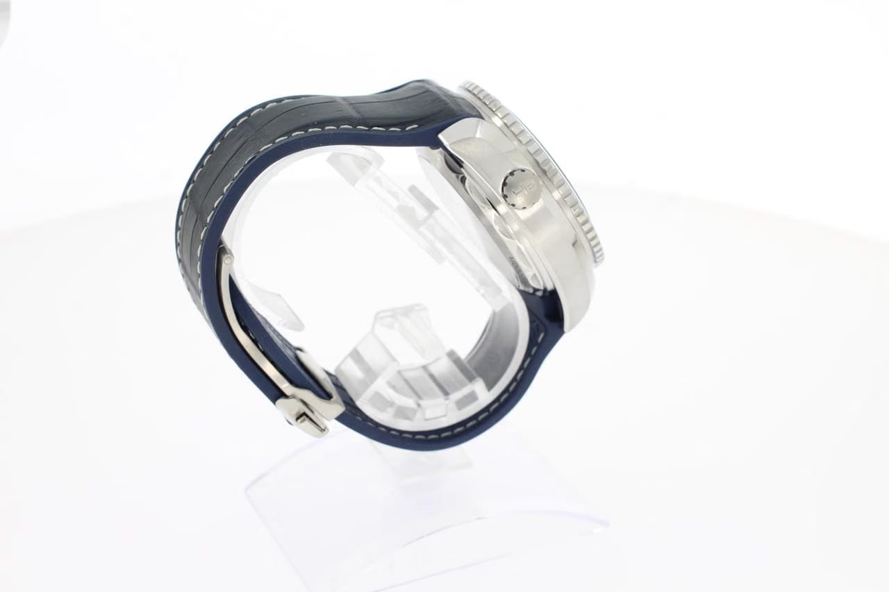 Omega Seamaster Planet Ocean Chronograph600 M 45,5 mm Stahl mit Lederarmband mit Innenseite aus Kautschuk 21533465103001