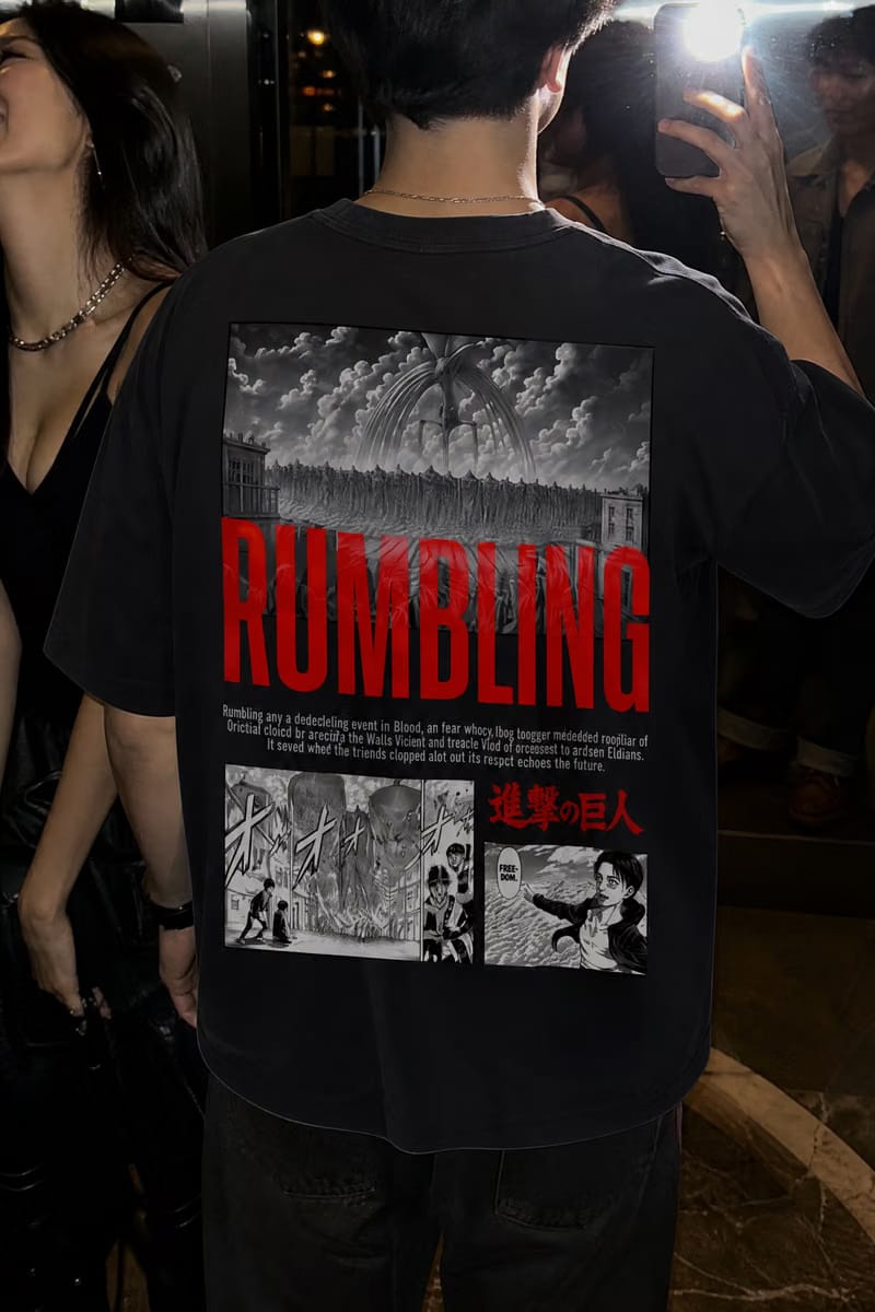 Myugen Attack On Titan Tatakae Rumbling Oversized T-Shirt Black