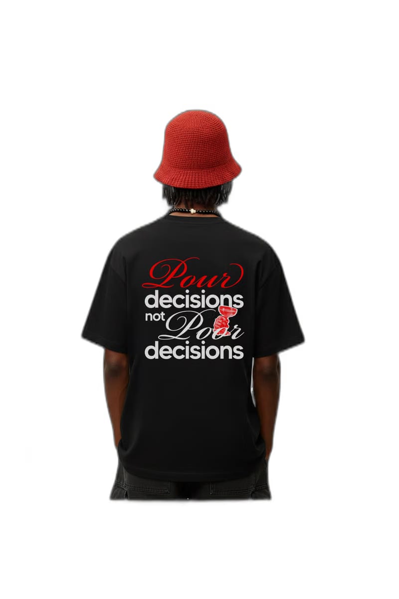 Pour Decisions Black Oversized T-Shirt