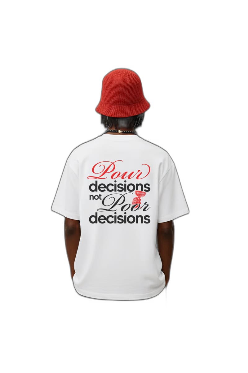 Pour Decisions White Oversized T-Shirt