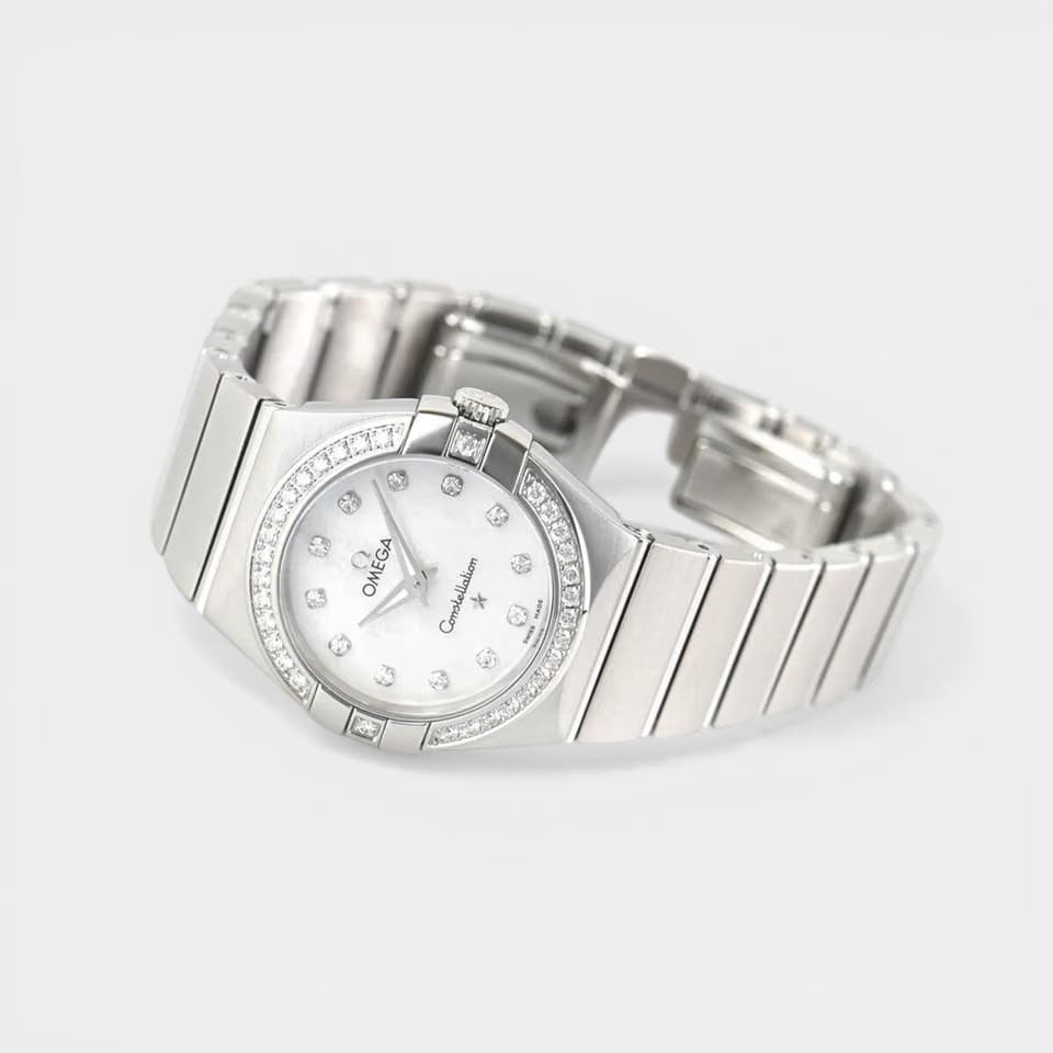 Omega Constellation Quartz Steel / 27 mm / Box&Papers / 123.15.27.60.55.001