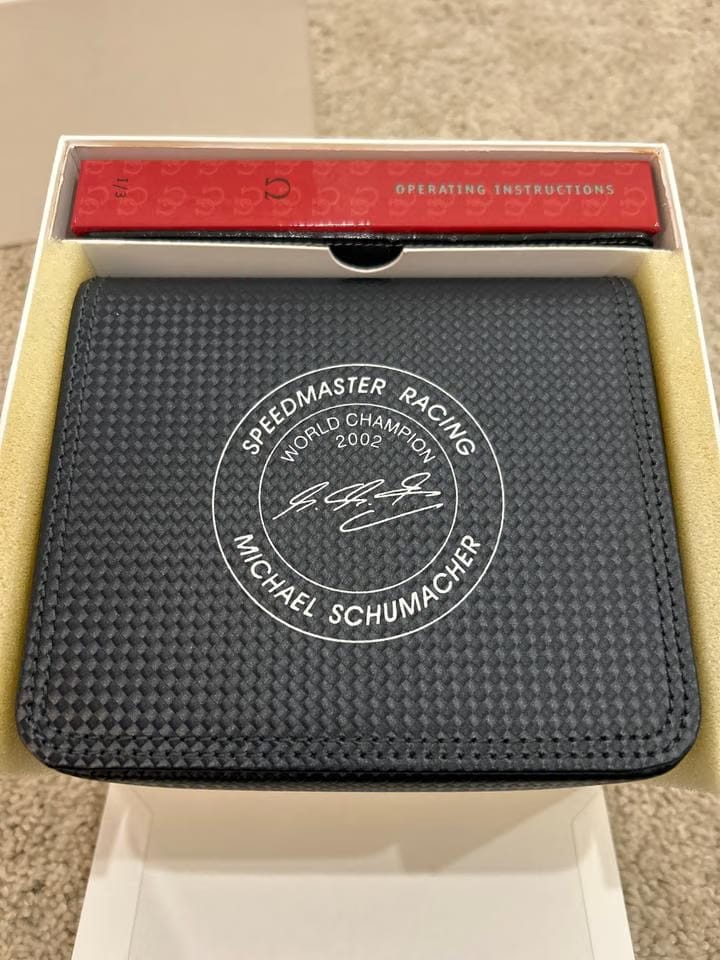 Omega Speedmaster Day Date Schumacher Full Set Unworn (Stickers on)