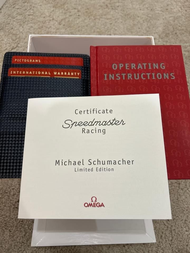 Omega Speedmaster Day Date Schumacher Full Set Unworn (Stickers on)