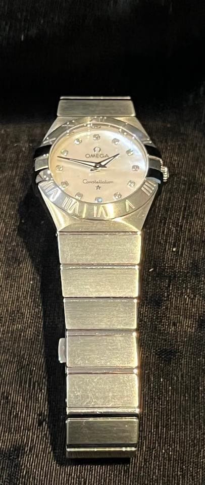 Omega Constellation Quartz Full Set/Unworn: Mother-of-Pearl Dial w Diamond Hour Marker