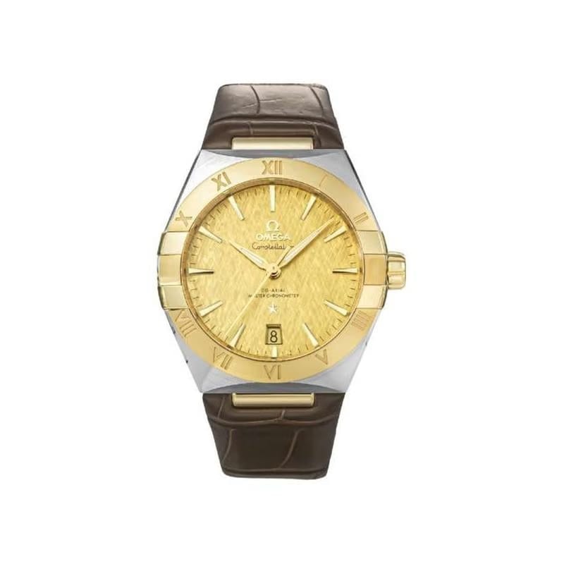 Omega Constellationautomatic Alligator leather strap watch 131.23.39.20.08.001