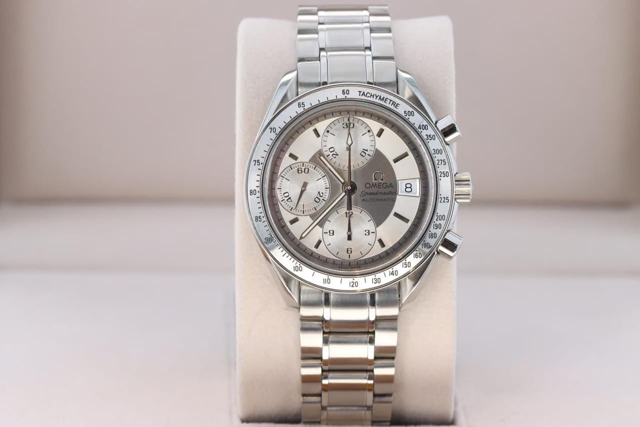 Omega Speedmaster Date Chronograph Date Stainless Steel Silver Dial with Stepped Down Subs 3513.30