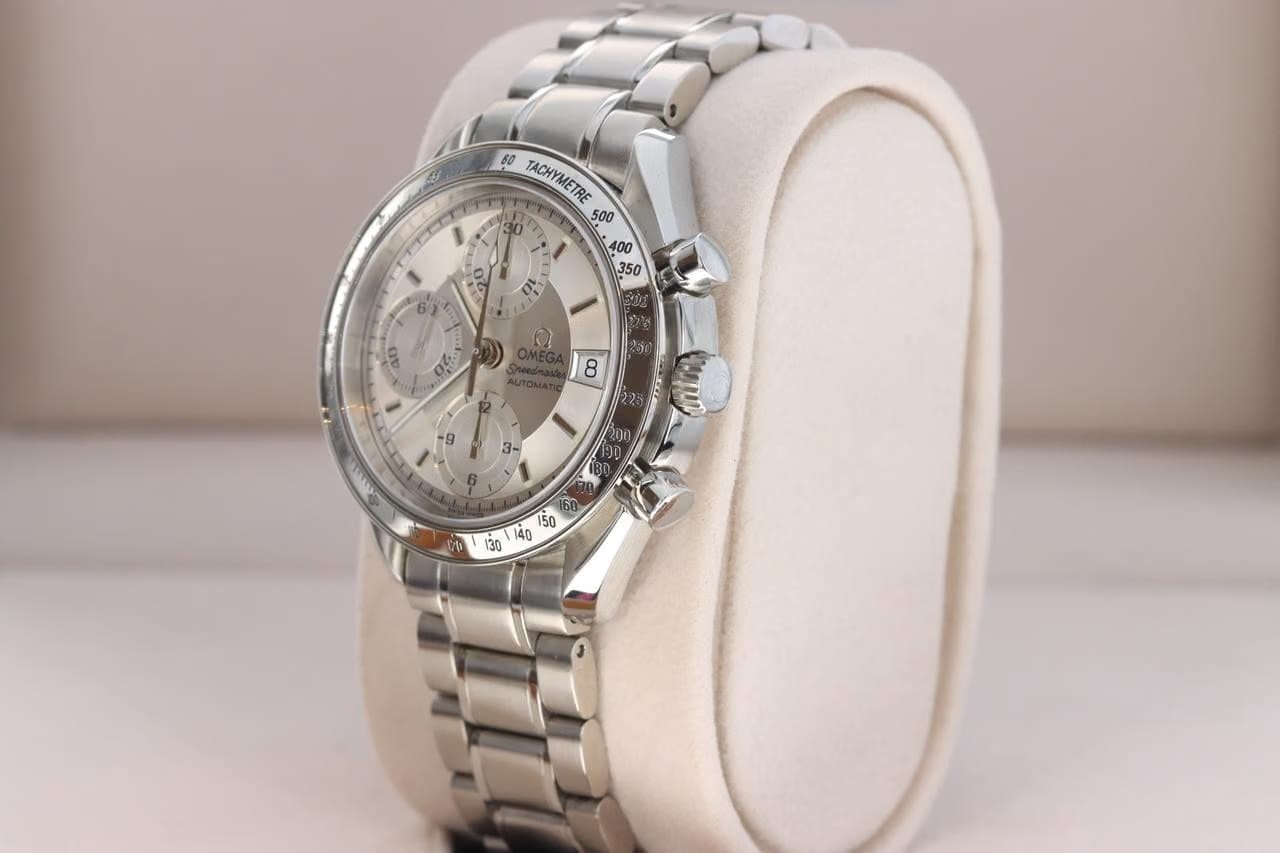 Omega Speedmaster Date Chronograph Date Stainless Steel Silver Dial with Stepped Down Subs 3513.30