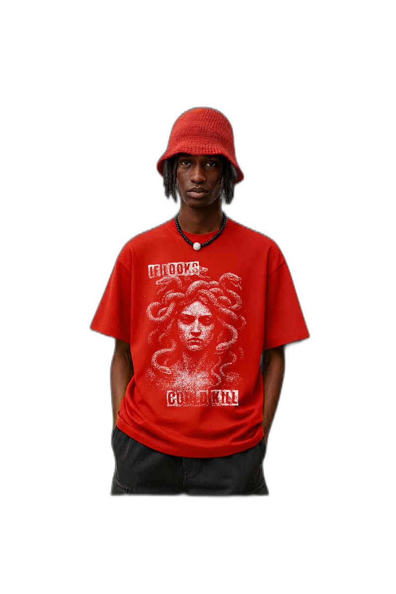 If Looks Could Kill Red Oversized T-Shirt