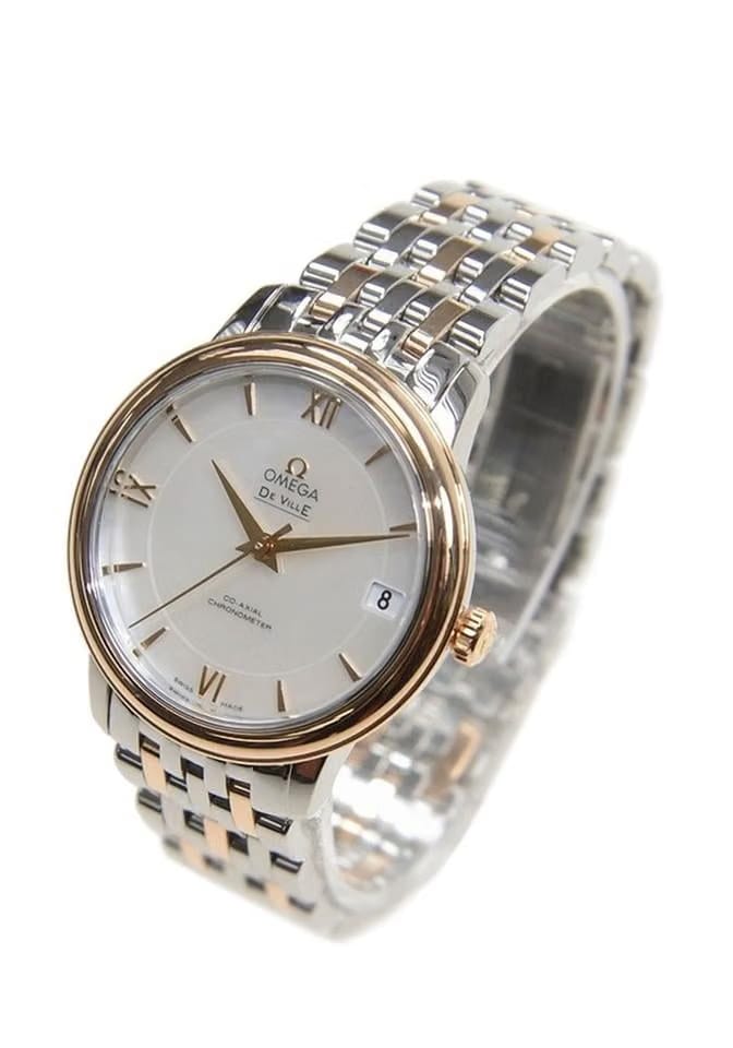 Omega De Ville Prestige33mm Red Gold & Steel Case White dial Red Gold & Steel Bracelet 424.20.33.20.05.002 NEW - Warranty start: 2023