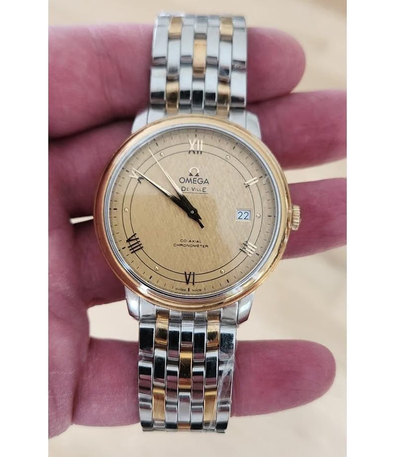 Omega De Ville Prestige Co-axial 39.5 mm Steel and Yellow Gold NEW UNWORN 424.20.40.20.08.001