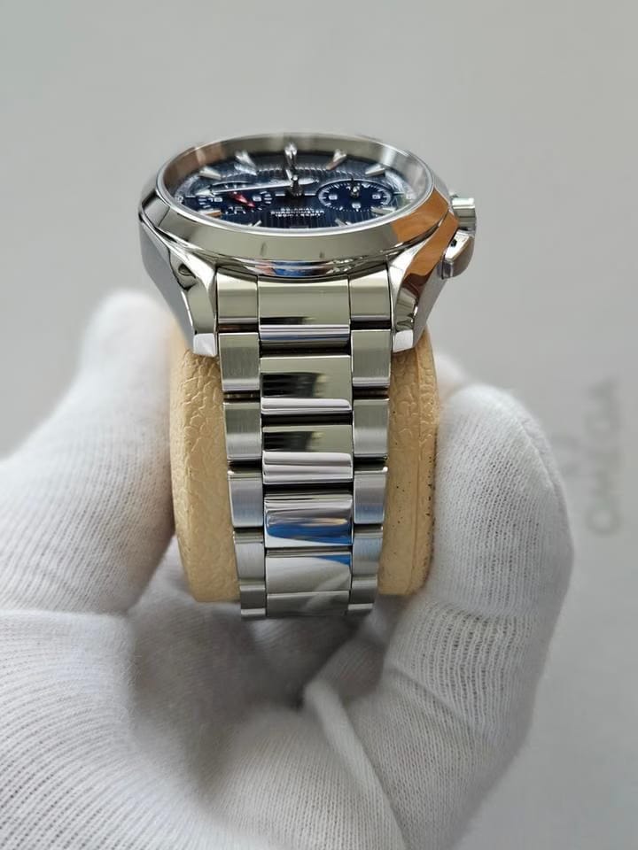 Omega Seamaster Aqua Terra Chronograph Gmt Full Set mit Holzbox und ausgefüllten Papieren